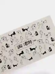 Водные наклейки для дизайна ногтей на белый фон "Коты"
