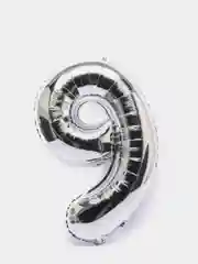 Серебряный воздушный шар "Цифры", 3 размера, 10 цветов