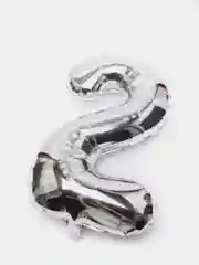 Серебряный воздушный шар "Цифры", 3 размера, 10 цветов