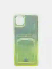 Салатовый чехол для Samsung A22S/A226B силиконовый прозрачный с кармашком для карт