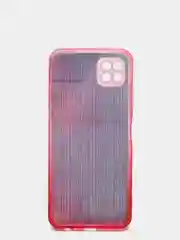 Красный чехол для Samsung A22S/A226B силиконовый прозрачный с кармашком для карт