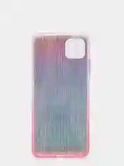 Розовый чехол для Samsung A22S/A226B силиконовый прозрачный с кармашком для карт