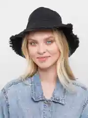 Черный панама джинсовая, унисекс