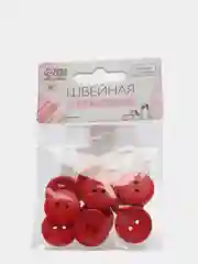 Набор нашивок из дерева "Hand made with love", 2 х 2 см, 10 штук, цвет красный