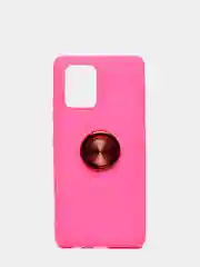 Тёмно-розовый чехол Samsung Galaxy S10 Lite, Самсунг Галакси С10 Лайт силиконовый с кольцом-держателем