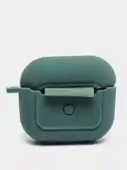 Лесной зеленый чехол для наушников Apple Airpods 3 с карабином силиконовый