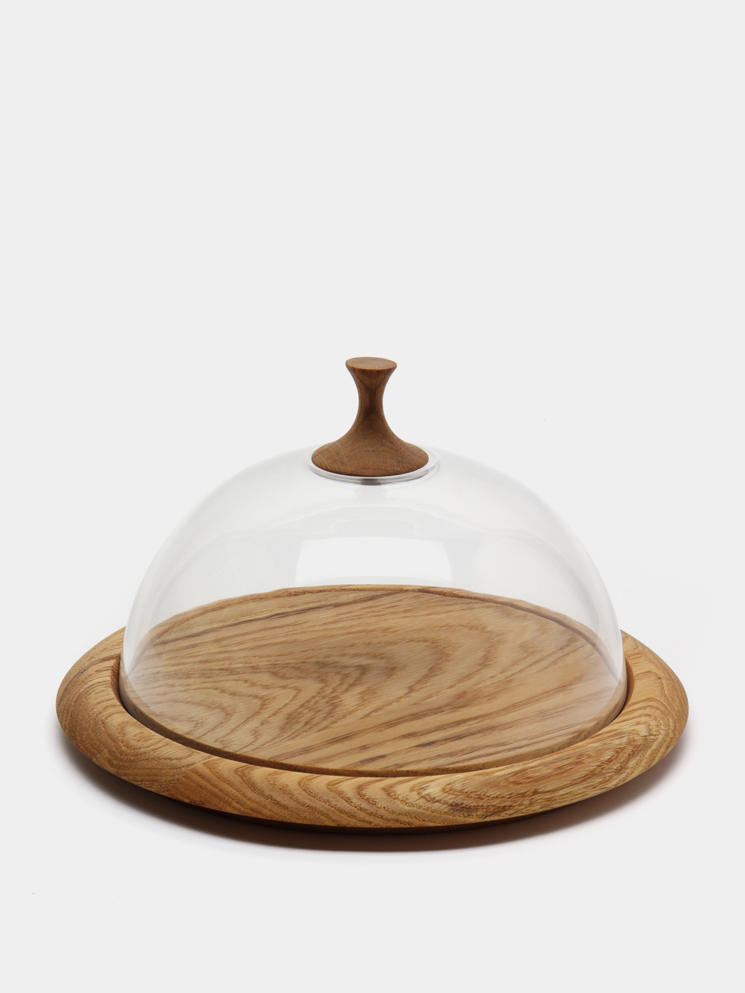 Сырница деревянная со стеклянной крышкой