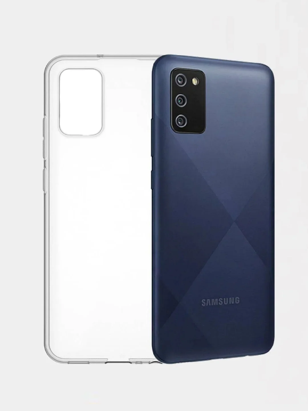 Чехол для Samsung A02S, силиконовый, прозрачный
