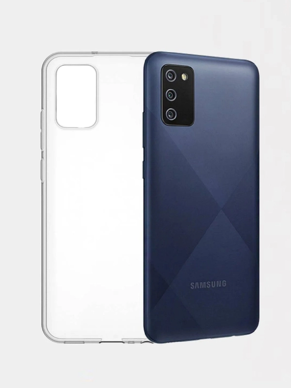 Чехол для Samsung A02S, силиконовый, прозрачный