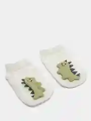 Белый носки детские, нескользящие с игрушкой