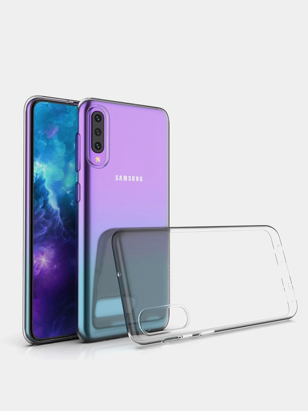 Чехол для Samsung A50 прозрачный силиконовый