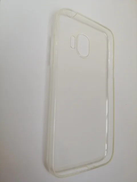 Прозрачный силиконовый ультратонкий черный чехол Samsung j2 18