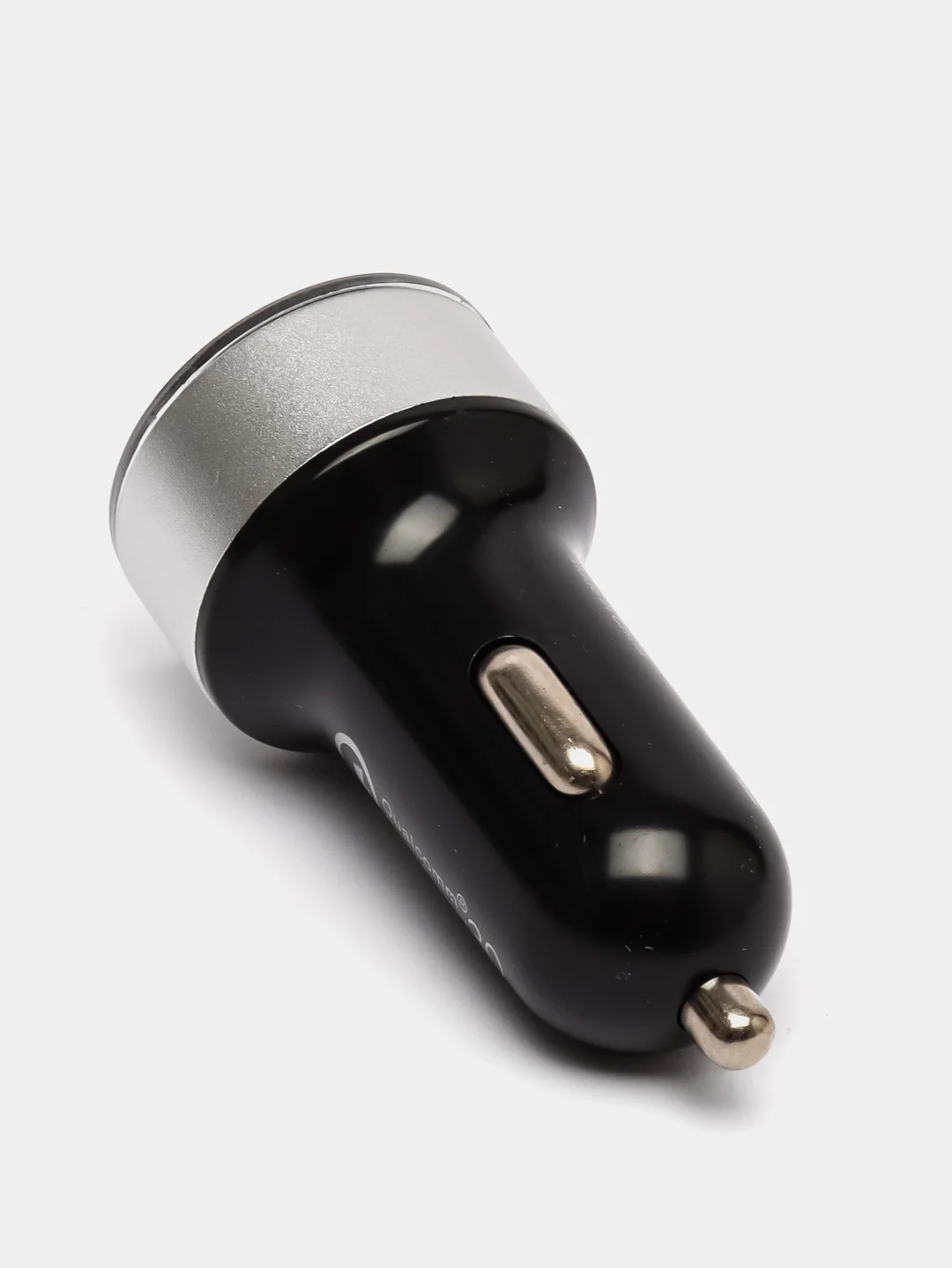 Серебряный автомобильное зарядное устройство, 2USB, QC3 (быстрая зарядка) и 2,4А