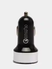Серебряный автомобильное зарядное устройство, 2USB, QC3 (быстрая зарядка) и 2,4А