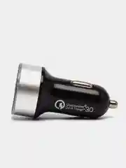 Серебряный автомобильное зарядное устройство, 2USB, QC3 (быстрая зарядка) и 2,4А
