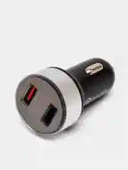 Серебряный автомобильное зарядное устройство, 2USB, QC3 (быстрая зарядка) и 2,4А