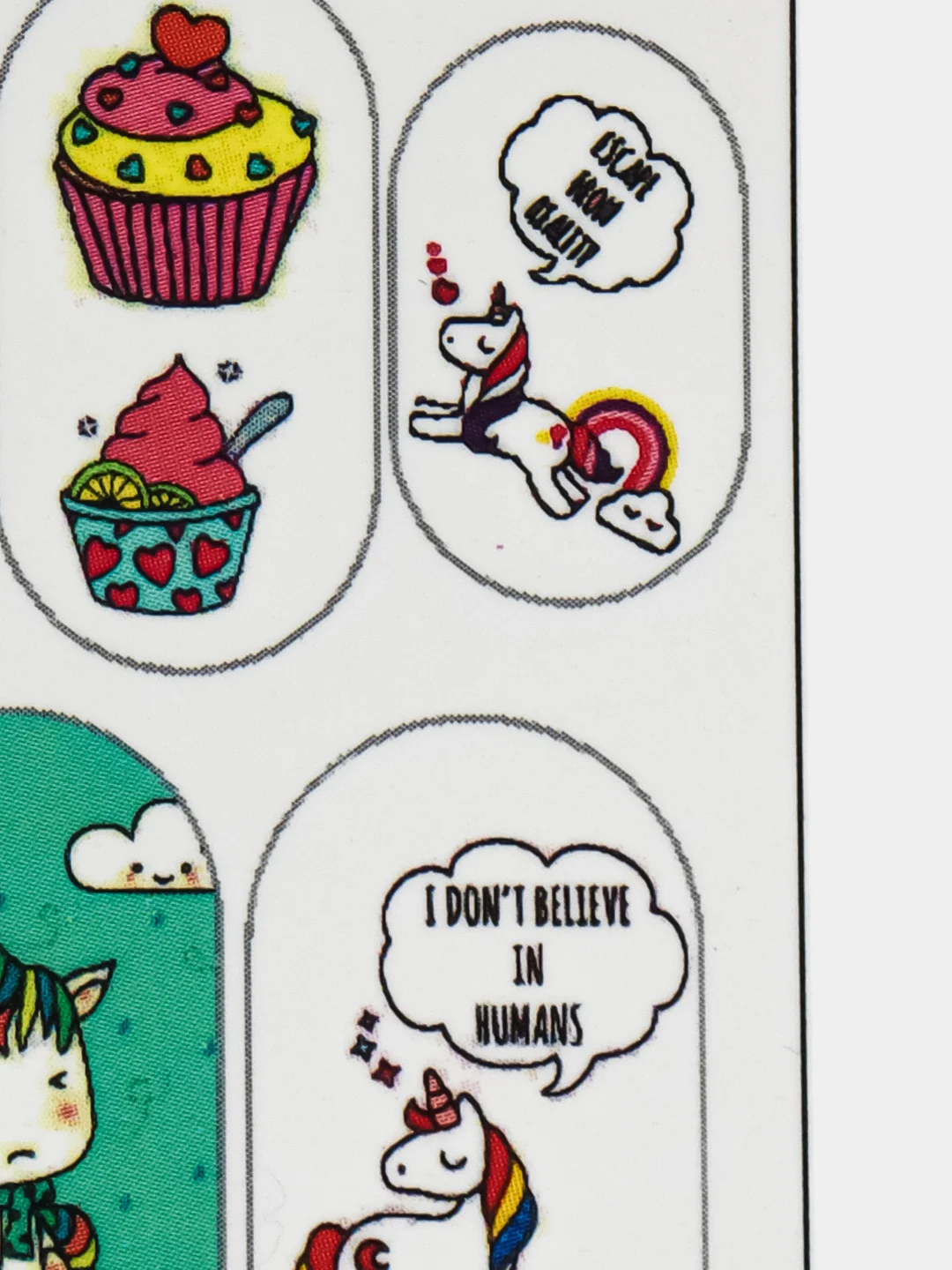 Наклейки для ногтей, слайдеры для маникюра и педикюра. Стиль STIKERS. Единороги