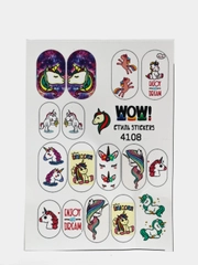 Наклейки для ногтей, слайдеры для маникюра и педикюра. Стиль STIKERS. Единороги