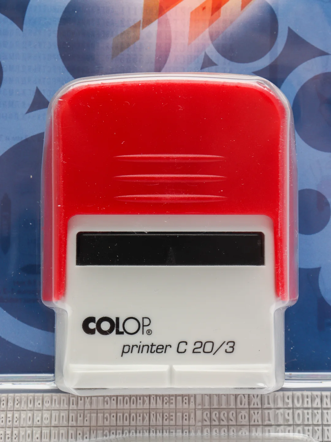 Красный самонаборный штамп Colop 3 строки Printer С20/3-SET Compact, 14 х 38 мм