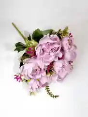 Сиреневый искусственные цветы пионы, камелии, розы, букет