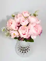 Розовый искусственные цветы пионы, камелии, розы, букет