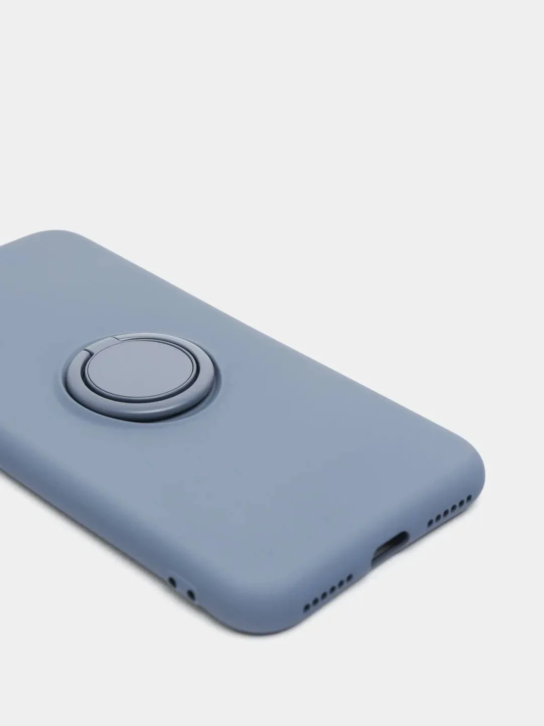 Синий меланж чехол силиконовый с кольцом на iPhone 6 / 6s, mobios
