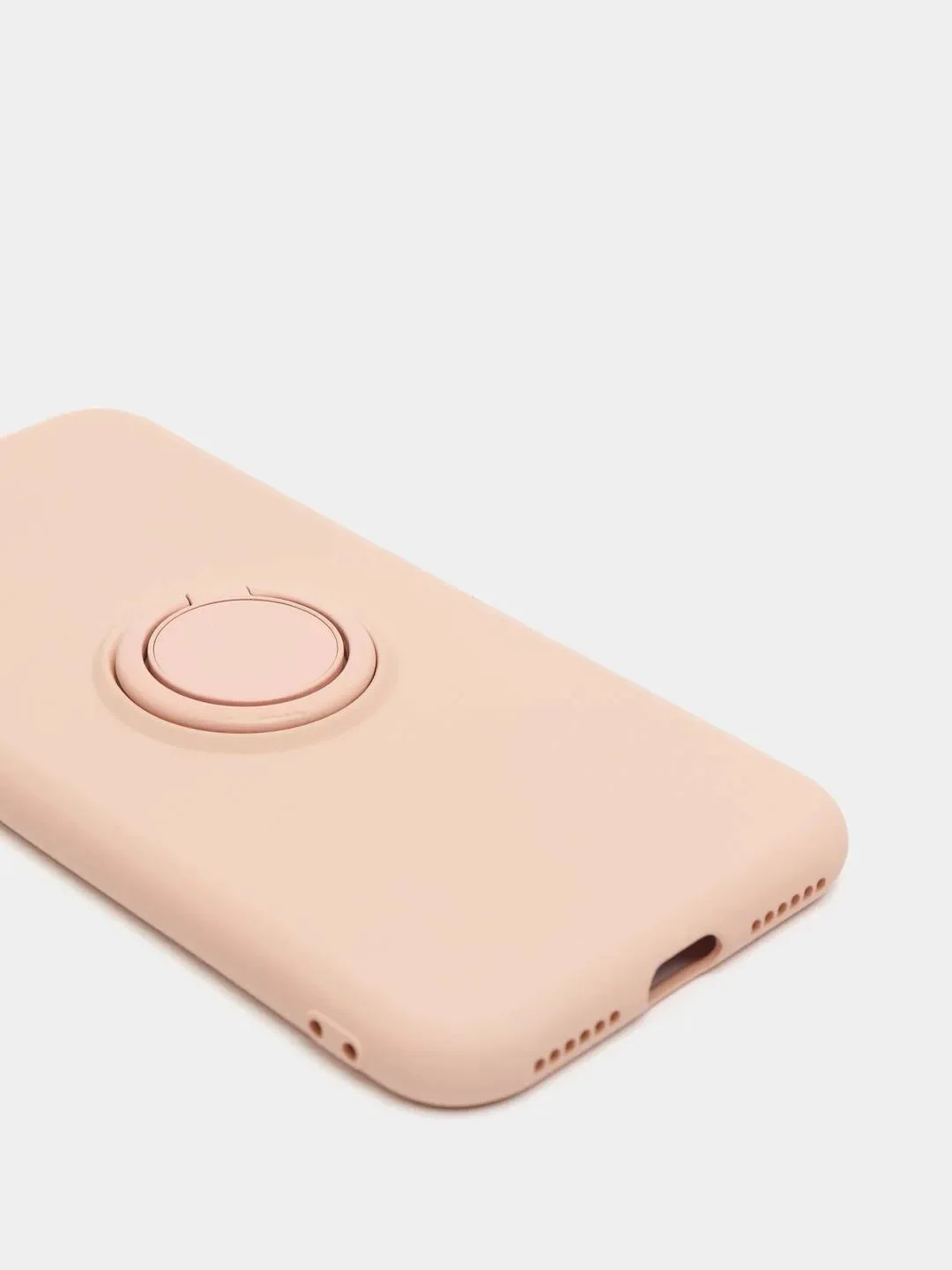 Розовый чехол силиконовый с кольцом на iPhone 6 / 6s, mobios