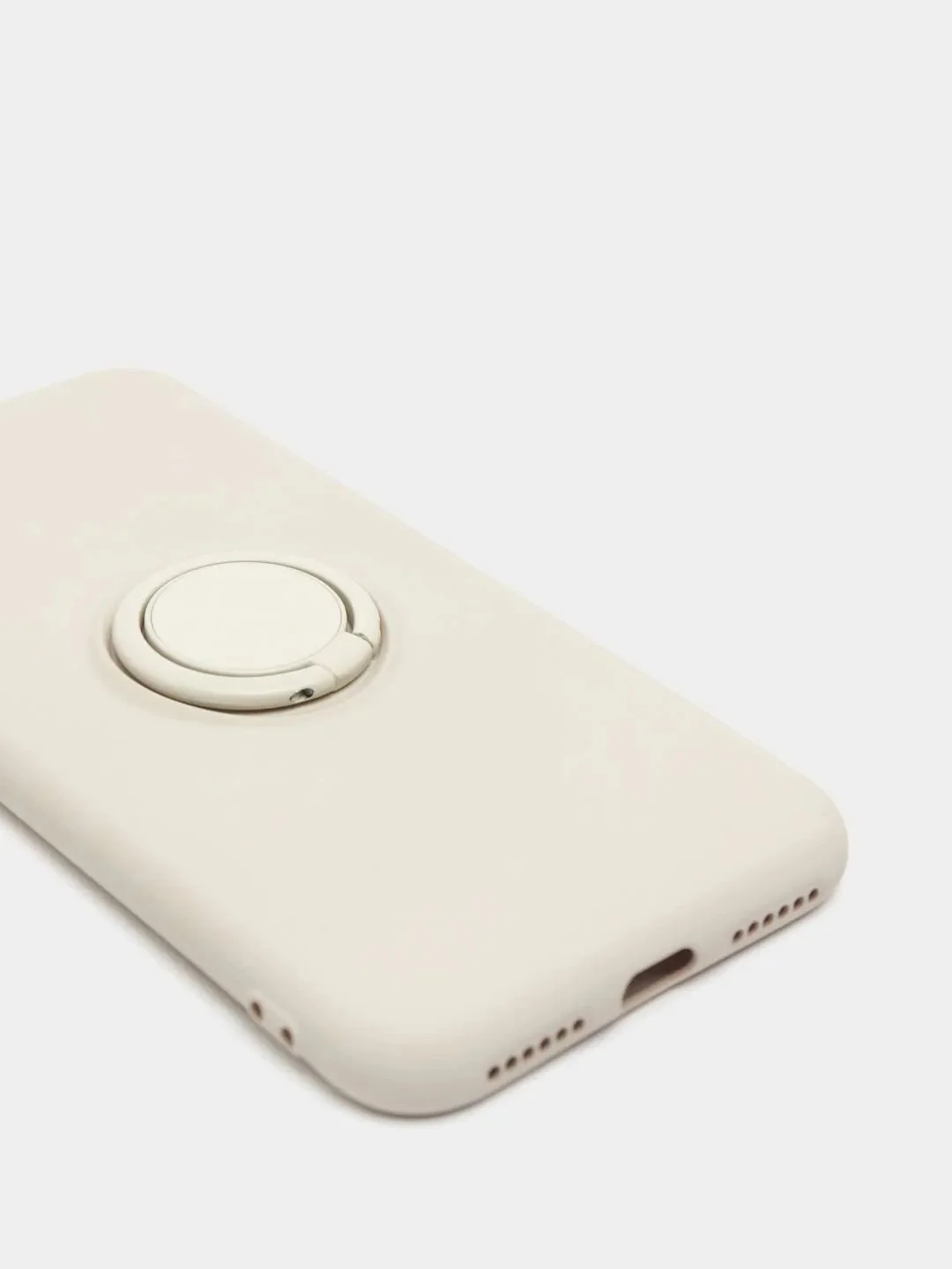 Бежевый чехол силиконовый с кольцом на iPhone 6 / 6s, mobios