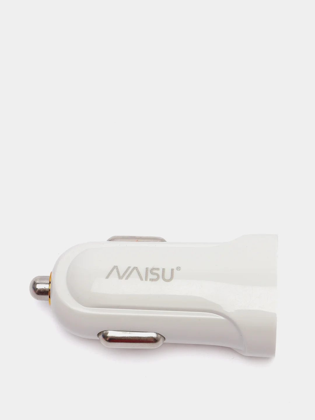 Автомобильное зарядное устройство (АЗУ) Naisu  (Lightning, Type-C, Micro), белый. Кабель в комплекте.