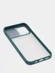 Зеленый матовый полупрозрачный чехол, с защитой для камеры, шторкой, на iPhone (Айфон) 12/12 Pro