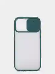 Зеленый матовый полупрозрачный чехол, с защитой для камеры, шторкой, на iPhone (Айфон) 12/12 Pro