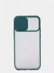 Зеленый матовый полупрозрачный чехол, с защитой для камеры, шторкой, на iPhone (Айфон) 12/12 Pro
