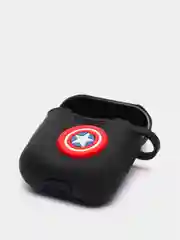Темно-синий чехол силиконовый для AirPods 2 Корпорация монстров, Бэтмен, Утенок, Минни Маус, карабином