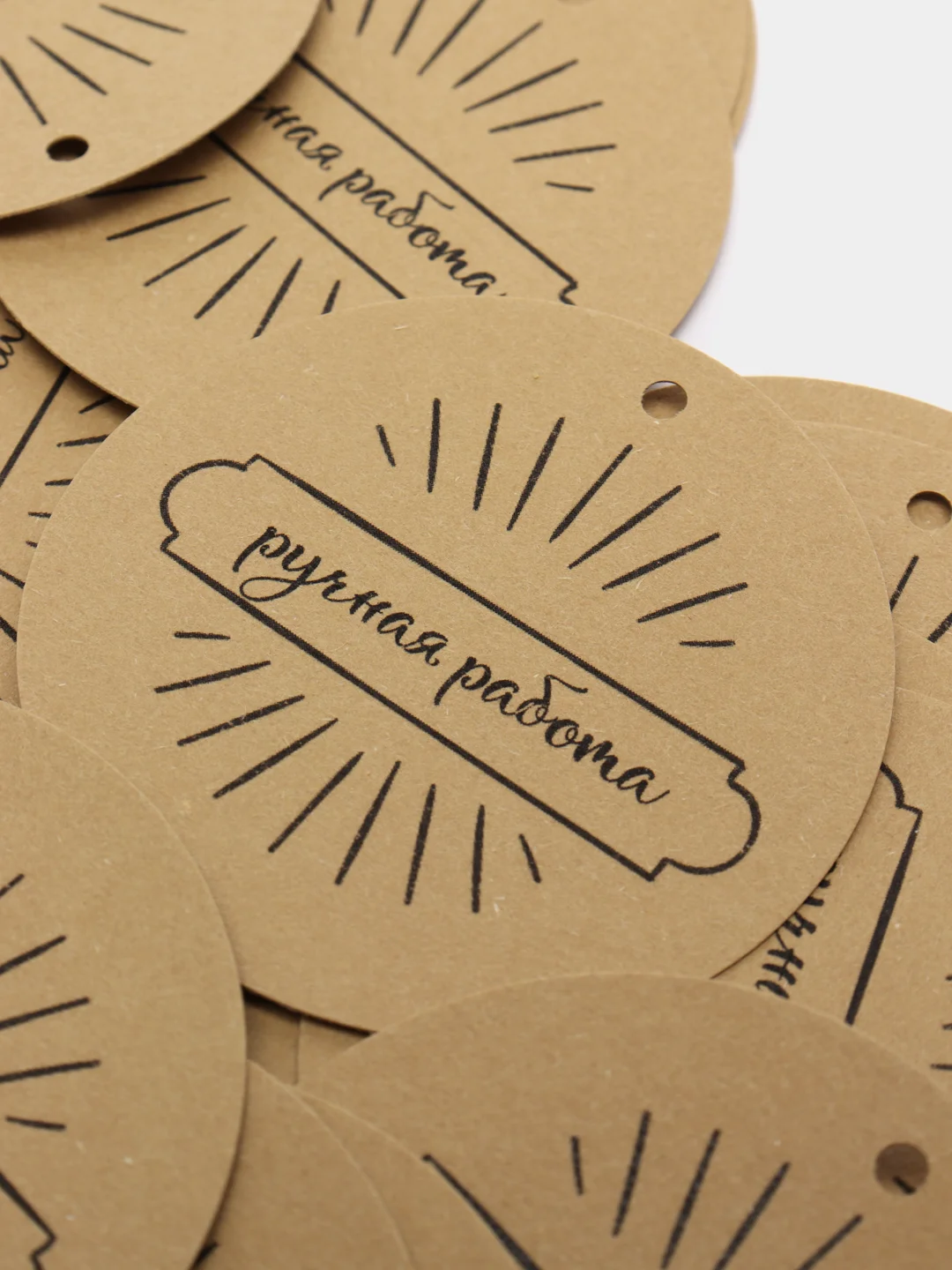 Серый бирка "handmade"
