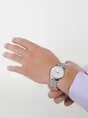 Черный часы мужские, с металлическим ремешком и коробкой