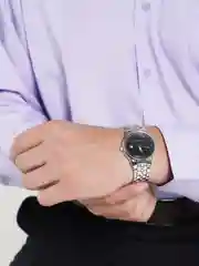 Серый металлик часы мужские, с металлическим ремешком и коробкой