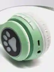 Тёмно-бирюзовый наушники беспроводные Bluetooth c кошачьими ушками CAT EAR STN-28