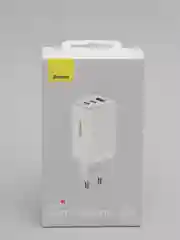 Белый зарядное устройство Baseus GaN3 Pro Fast Charger 2C, U 65W EU, кабель 100W, CCGP050102