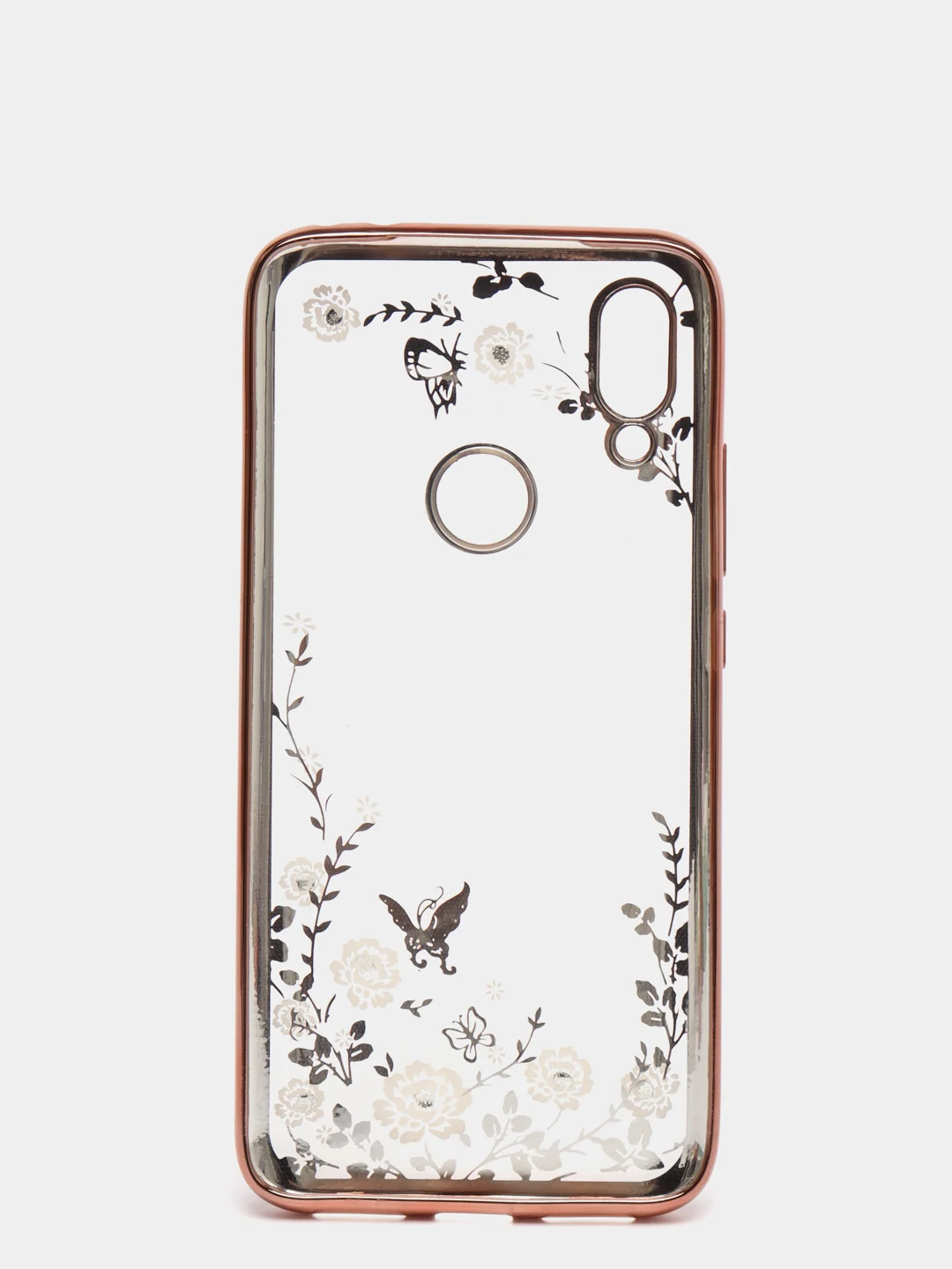 Розовый чехол Xiaomi Redmi 7, Сяоми Редми 7, прозрачный силиконовый со стразами