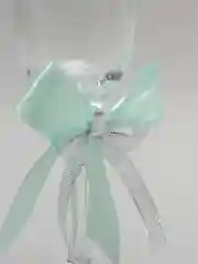 Свадебные бокалы в цвете тиффани с серебром