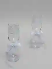 Свадебные бокалы в белом цвете с серебром