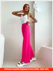 Женские брюки палаццо, широкие, в рубчик