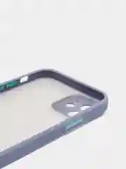 Синий меланж чехол iPhone 12 матовый, с цветными кнопками