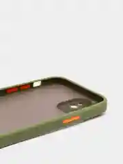 Лесной зеленый чехол iPhone 12 матовый, с цветными кнопками