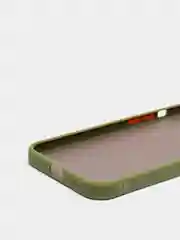 Лесной зеленый чехол iPhone 12 матовый, с цветными кнопками