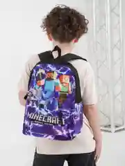 Фиолетовый рюкзак школьный детский Brawl Stars, Minecraft
