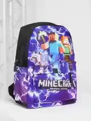 Фиолетовый рюкзак школьный детский Brawl Stars, Minecraft