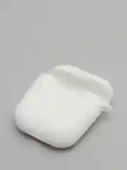 Белый силиконовый чехол для наушников Apple Airpods 1, 2 с карабином