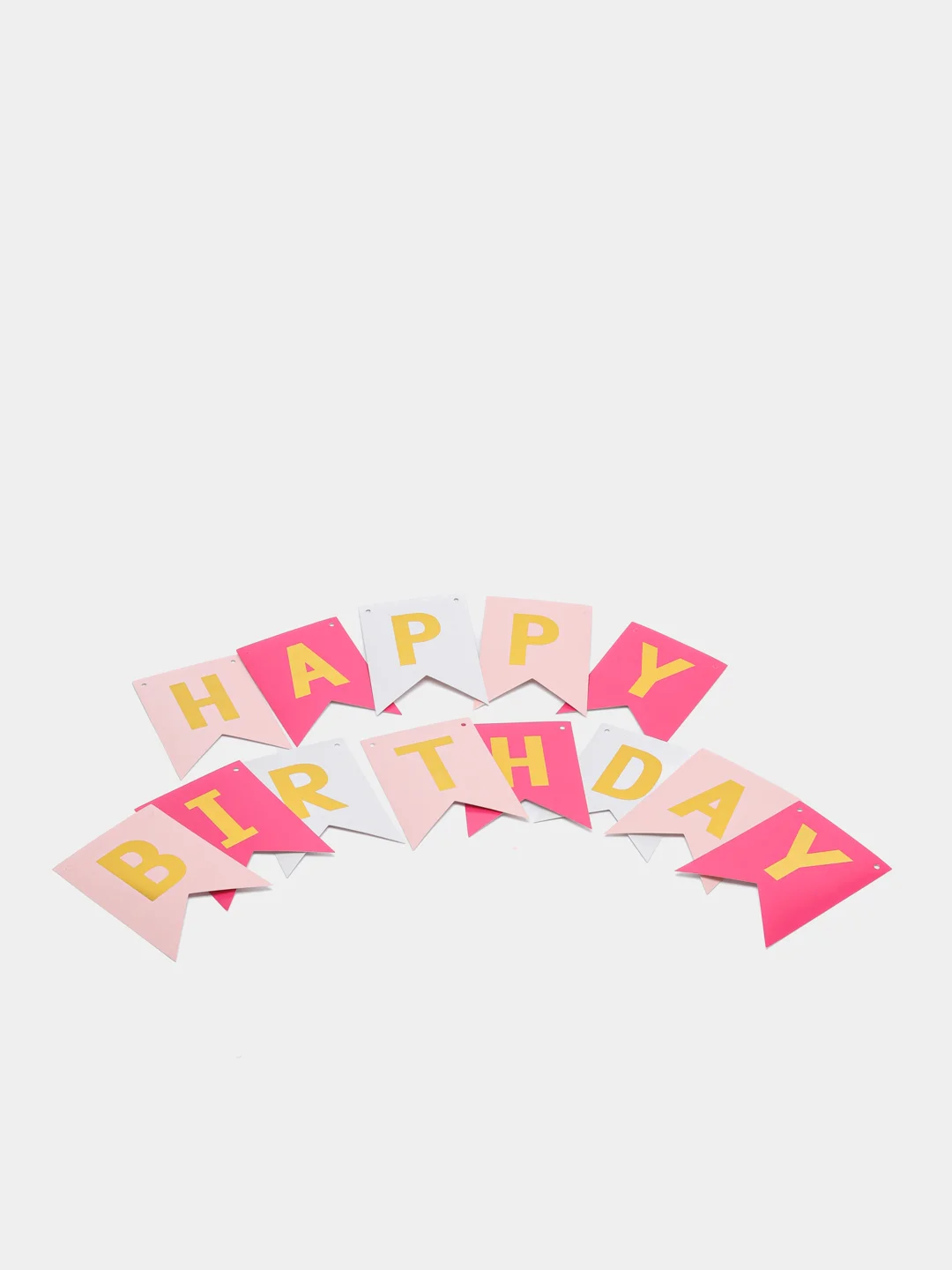Розовый флажки, гирлянда "Happy Birthday"