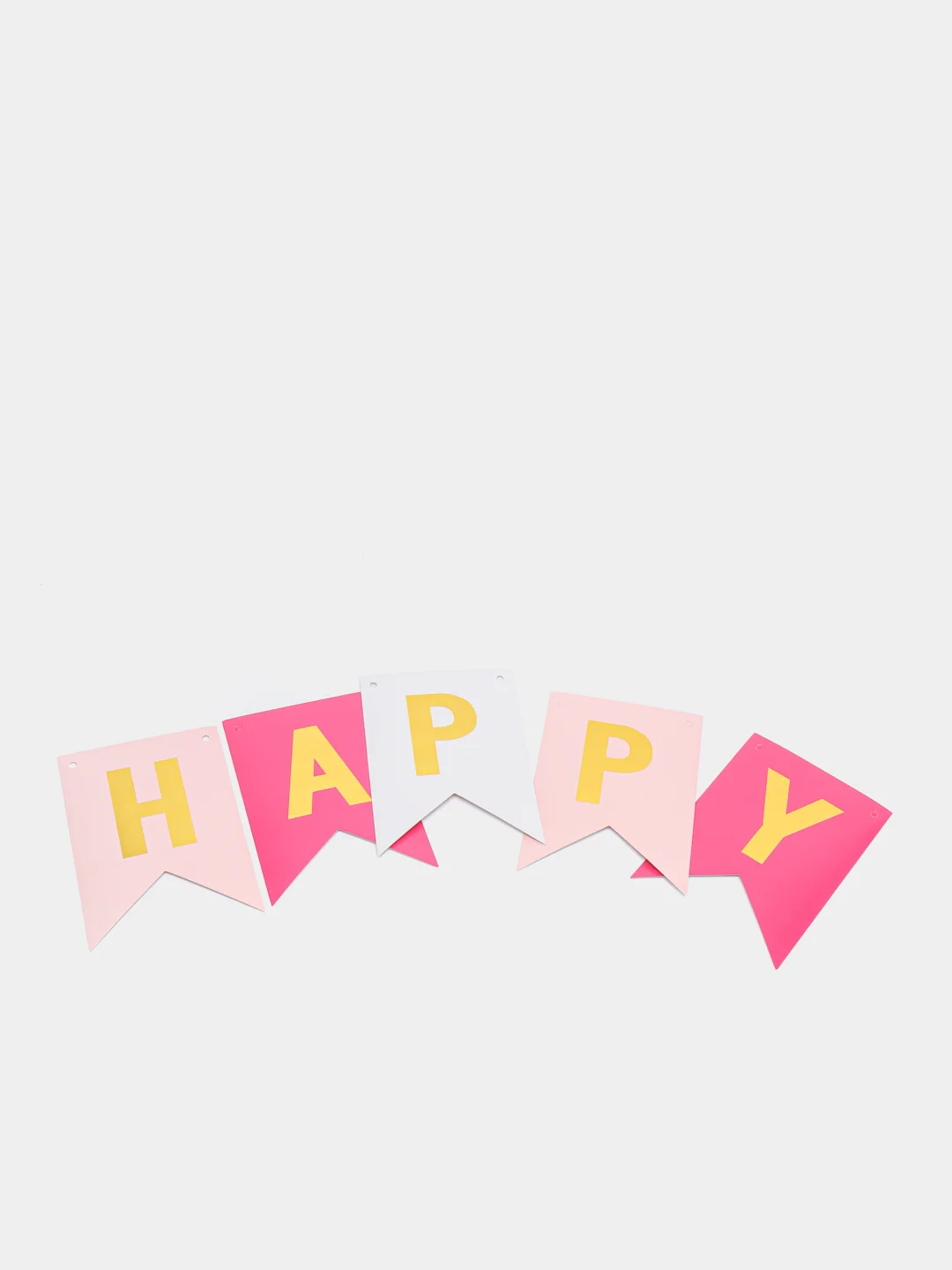 Розовый флажки, гирлянда "Happy Birthday"
